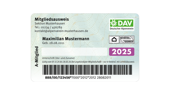 DAV-Mitgliedsausweis 2025 | © DAV